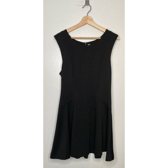 Free People Knit Dress Womens Black Sleeveless Mini Dress Zipper Back Size L - Picture 1 of 7